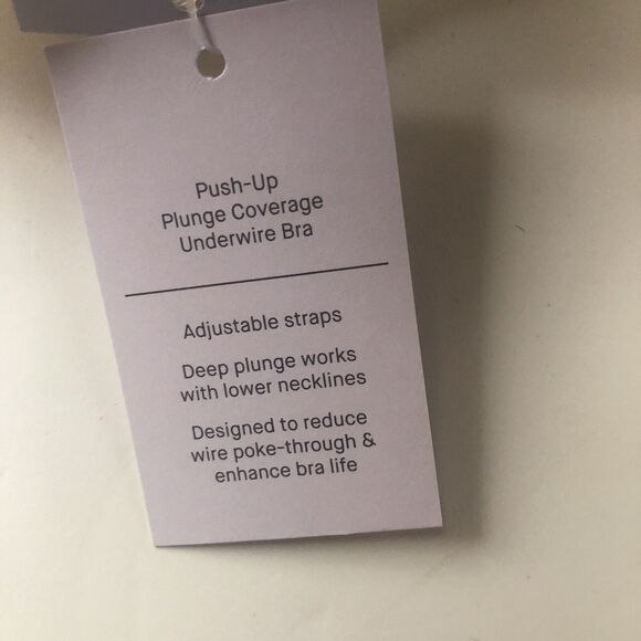 Women  LACE PLUNGE PUSH-UP Bra -Auden White 32DD - Picture 5 of 10